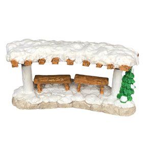 Christmas Snow Village Accessories Park Benches under Railroad Track Holiday Dec